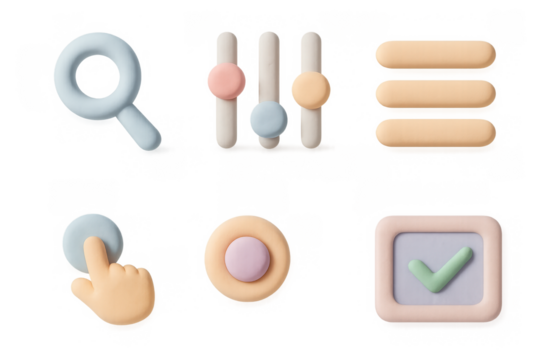 Simple ui icon set illustration for apps and web design