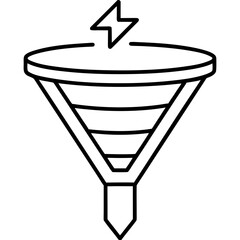Sales funnel icon, black vector style, Black Vector / Illustration Style