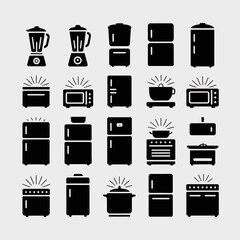 Minimal Kitchen Appliance Icons Set for Cooking Design