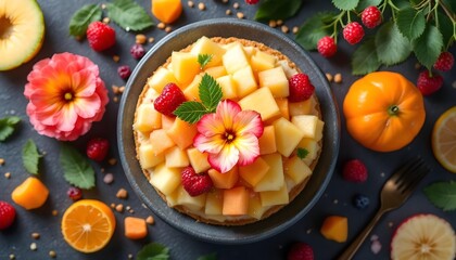 A background of flower and food sweet pastel cute modern