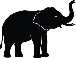 Obraz premium Majestic Elephant Silhouette with Raised Trunk