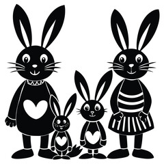 Fototapeta premium vector illustration of rabbits
