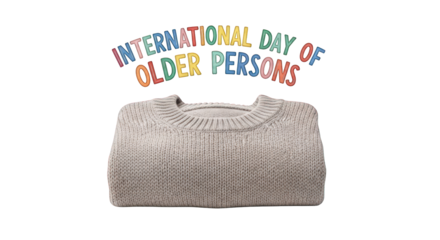 Folded knitted sweater symbolizing International Day of Older Persons