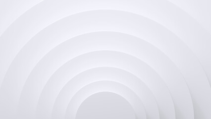 Abstract 3D white background with concentric circles and copy space