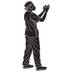 silhouette of a young man