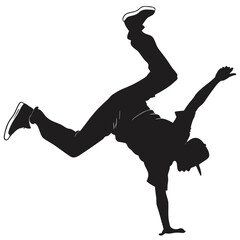 silhouette of a man dancing