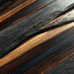 Fototapeta premium Close-Up View of Polished Wood Surface with Rich Textures and Patterns