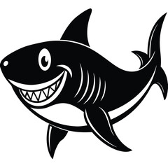 Obraz premium shark cartoon isolated on white