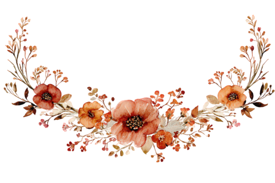 Rustic Floral Wreath in Earthy Tones