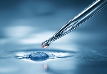 Close-up of a Dropper Pipette Over Water.