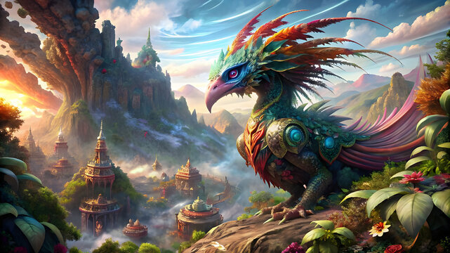 Cockatrice, detailed matte painting, deep color, fantastical, intricate detail, splash screen, complementary colors, fantasy concept art, 32k resolution trending