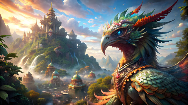 Cockatrice, detailed matte painting, deep color, fantastical, intricate detail, splash screen, complementary colors, fantasy concept art, 32k resolution trending