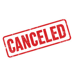 A red stamp displaying the word canceled on a white background
