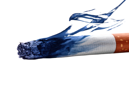 Abstract Cigarette Smoke: Blue Swirls and Dark Background - Powered by Adobe