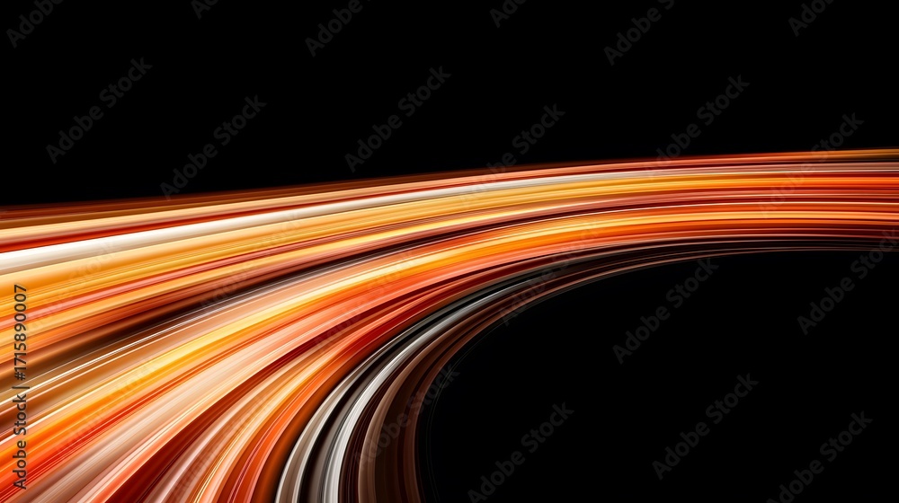 Poster the image contains flowing lines in a gradient of orange, brown, and white tones, resembling abstrac