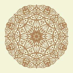 Intricate brown mandala design circular pattern
