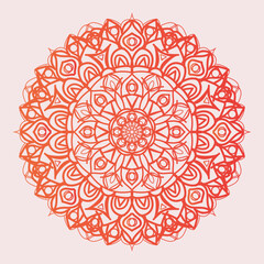 Orange mandala design circular pattern