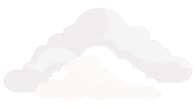 White Fluffy Clouds on Transparent Background