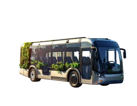 Sustainable Green Cargo Bus PNG