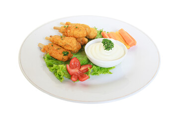 Golden Fried Chicken Sticks with Mayonnaise Dip