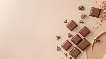 Warm beige gradient background, exquisite posing of Lindt chocolate