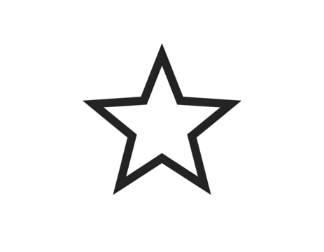 Dark gray star shape outlined by thin black line, with scattered colored pixels inside