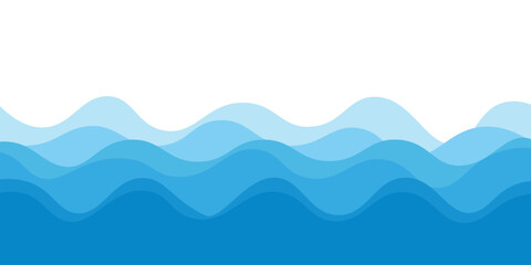 Seamless sea waves pattern. Water wave abstract design. Blue ocean wave layer design. vector eps.10