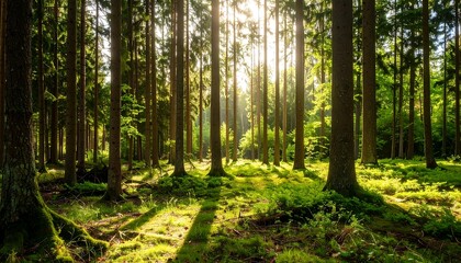 Fototapeta premium Sunny forest floor