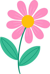 cute spring summer blossom flower vector cartoon illustration