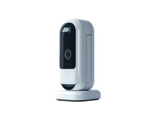 White, oblong, compact device with a camera lens