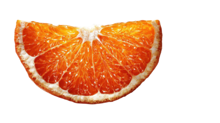 Vibrant Orange Slice with Glistening Texture on Transparent Background