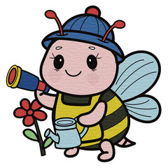 Obraz premium Happy Cute Bee Clipart