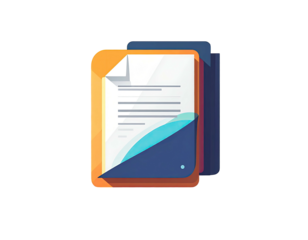Stacked documents in a folder, stylized graphic (4)