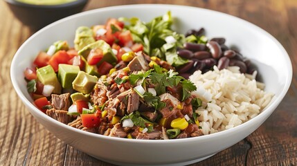 Easy Homemade Burrito Bowl Recipes: Layer with Seasoned Rice, Grilled Chicken, Guacamole, and Salsa, Ready in 30 Minutes for a Quick, Healthy Lunch or Dinner