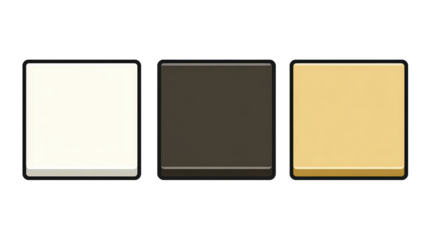 Three Solid Color Rectangular Panels