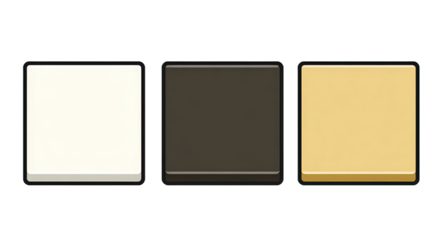 Three Solid Color Rectangular Panels