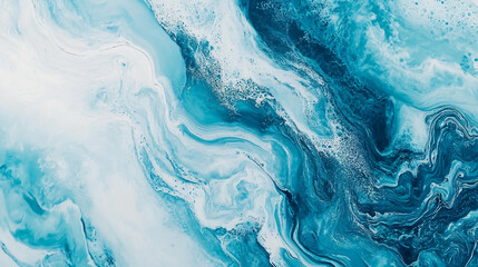 Elegant Abstract Blue and White Flowing Waves � Artistic Serenity