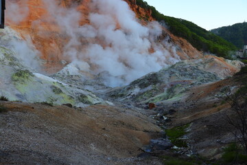Hell Valley Hot Spring Landscape / 地獄谷の温泉風景
