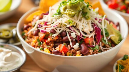 Easy Homemade Burrito Bowl Recipes: Layer with Seasoned Rice, Grilled Chicken, Guacamole, and Salsa, Ready in 30 Minutes for a Quick, Healthy Lunch or Dinner