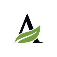 leaf letter logo initials	