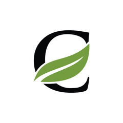 leaf letter logo initials	