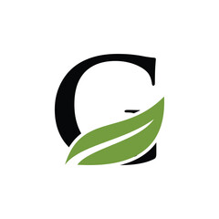 leaf letter logo initials	