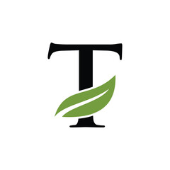 leaf letter logo initials	