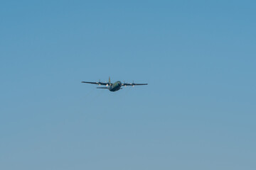 military airplane in flight