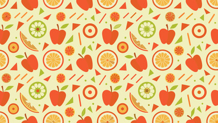 Seamless Fruit Pattern Vector – Colorful Food Illustration