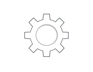 Simple white gear icon on black background (2)