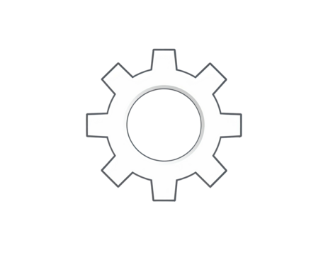 Simple white gear icon on black background (2)