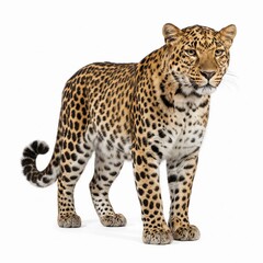 Obraz premium leopard cub in front of white background