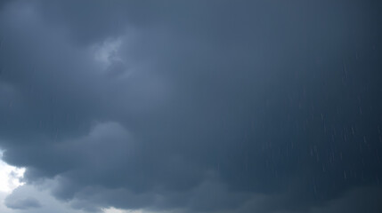 dark clouds with falling rain
