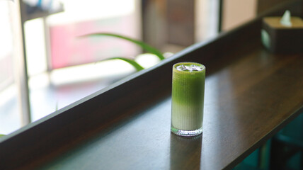 A cool and delicious matcha latte